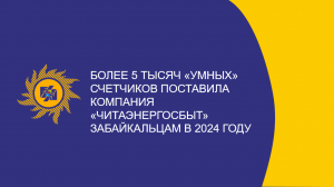 ​Более 5 тысяч «умных» счетчиков поставила компания «Читаэнергосбыт» забайкальцам в 2024 году