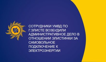 Сотрудники УМВД по г.Элисте возбудили административное дело в отношении элистинки за самовольное подключение к электроэнергии