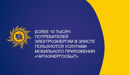 Более 10 тысяч потребителей электроэнергии в Элисте пользуются услугами мобильного приложения АО "Читаэнергосбыт"