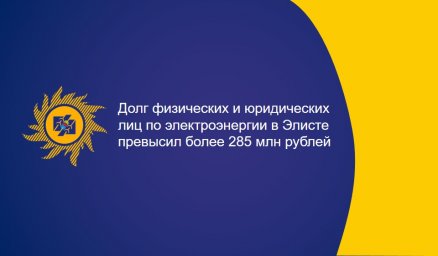 Долг физических и юридических лиц по электроэнергии в Элисте превысил более 285 млн рублей