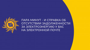 ​Пара минут - и справка об отсутствии задолженности за электроэнергию у вас на электронной почте (6+)