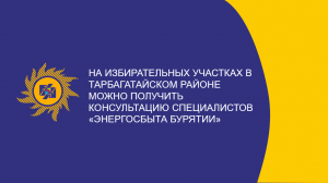 На избирательных участках в Тарбагатайском районе можно получить консультацию специалистов «Энергосбыта Бурятии»